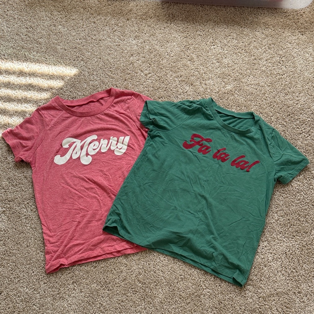 Target Red and Green Holiday Graphic Tees